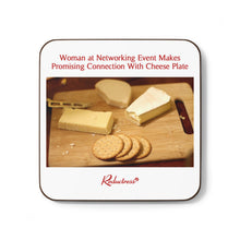 "Woman at Networking Event Makes Promising Connection With Cheese Plate" Hardboard Back Coaster