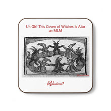 "Uh Oh! This Coven of Witches Is Also an MLM" Hardboard Back Coaster